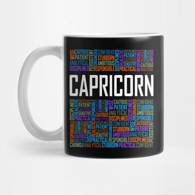 Capricorn Zodiac Words by LetsBeginDesigns